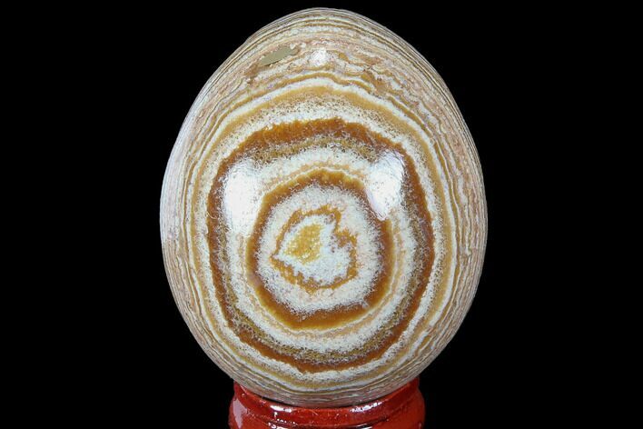 Polished, Banded Aragonite Egg - Morocco #98453
